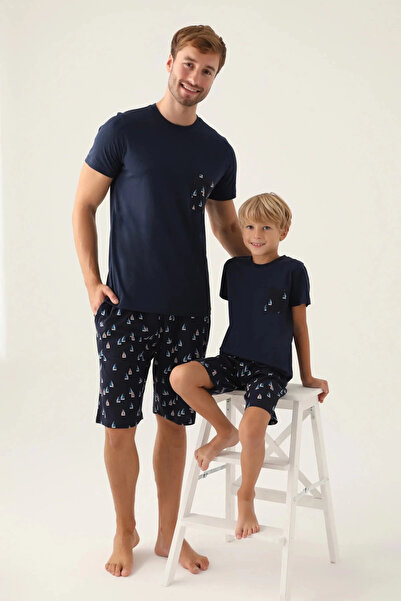 Arnetta Father son bermyuda set - navy blue