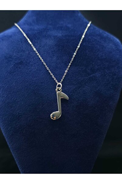 sarıyer silver Note Model Music Musician Themed Steel Necklace Suitable for D...