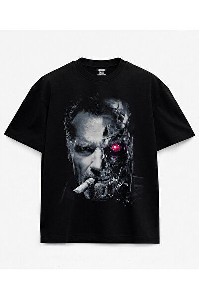 kun inaki Terminatör Arnold Schwarzenegger Baskılı Siyah Unisex Tişört