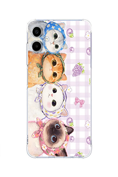 moonset Samsung Galaxy A07 Uyumlu Baskılı Yumuşak Silikon Şeffaf Telefon Kılıfı