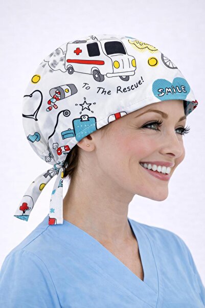 Dr. Mitra Cerrahi Bone Medikal Doktor Hemşire Hastane Bonesi Unisex -Beyaz Am...