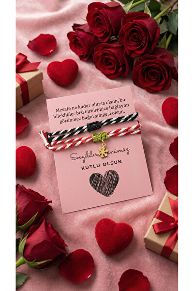 Goldesing Valentine's Day Gift Snowflake and Red-White Rope Lucky Bracelet an...