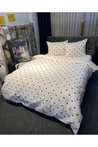 BEYAZLALE КОМПЛЕКТ ПОСТІЛЬНОЇ БІЛИЗНИ З СЕРДЦЕМ - СПЕЦІАЛЬНО ДО ДНЯ ЗАКОХАНИХ