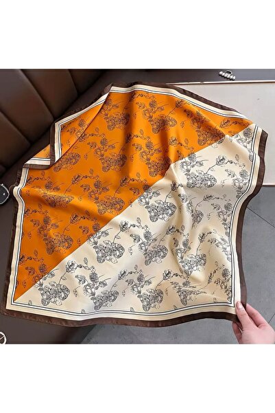 Accessories Hei Orange Patterned Stylish Silk-Look Daily Women's Accessory Sc...