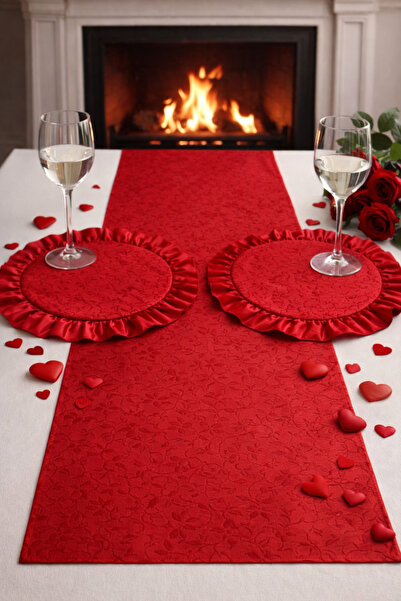 ŞAH TEXTILE DESIGN Fırfır detaylı kabartmalı çiçek desen 3’lü romance sevgili...