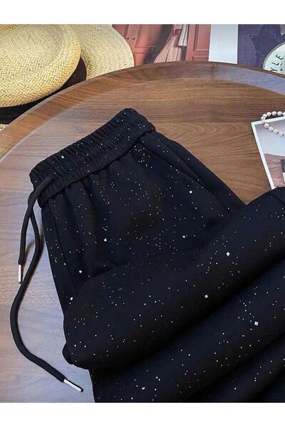 Weekeep Sparkle Detail Glitter Street Style Sweatpants
