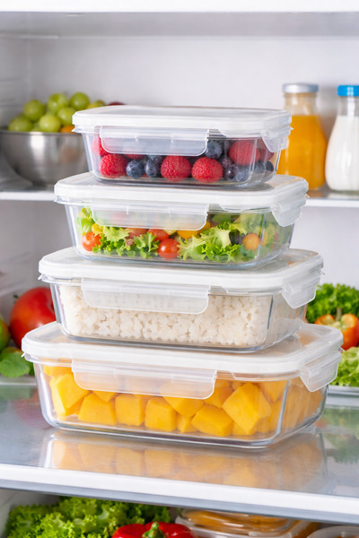 Dania 🥗 Glass food storage container set with airtight plastic lids – 4 pieces