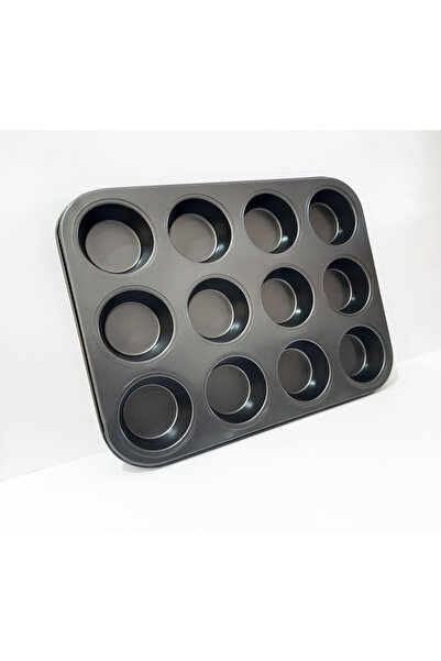 renkli çiçekler 12 Li Muffin Mold Fireproof Non-Stick Oven Container 35X27 cm...