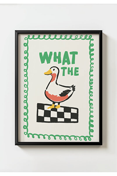 MIOVI WORKS What the Duck |   Black Framed Modern Minimal Duck & Humorous Wal...