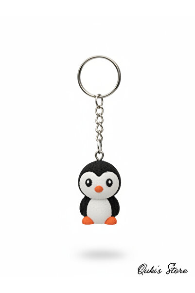 Qukis Store دمية البطريق المجدولة، سلسلة مفاتيح زخرفية وحلية للحقائب، قطعة واحدة