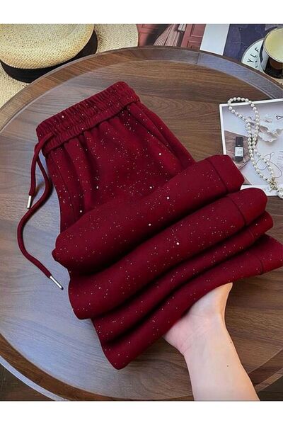 Weekeep Sparkle Detail Glitter Street Style Sweatpants