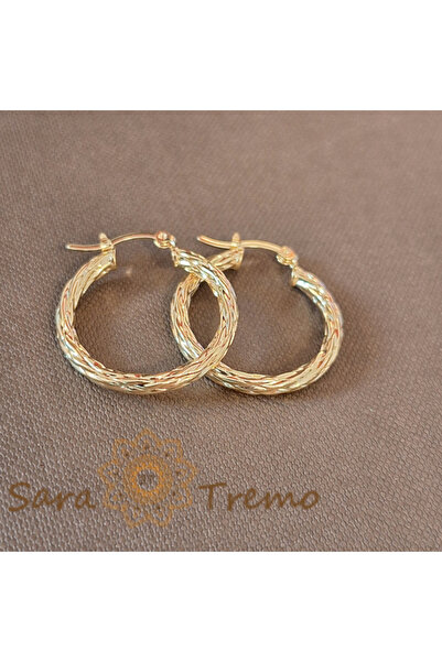 SaraTremo Round Earrings 2.5 cm with Unique Braid