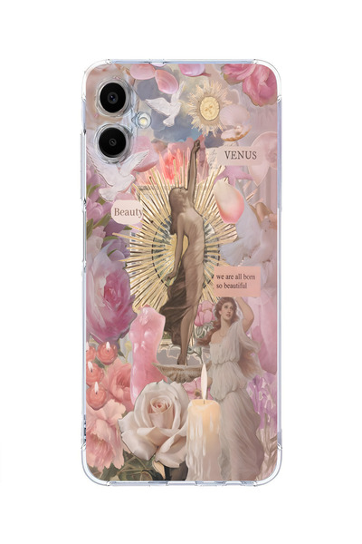 moonset Samsung Galaxy A04 Uyumlu Baskılı Yumuşak Silikon Şeffaf Telefon Kılıfı