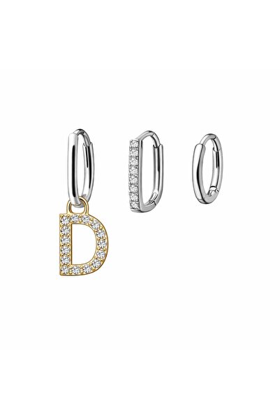 Bittox أقراط دائرية متدلية مرصعة بالأحجار على شكل حرف للنساء - أقراط نسائية د...