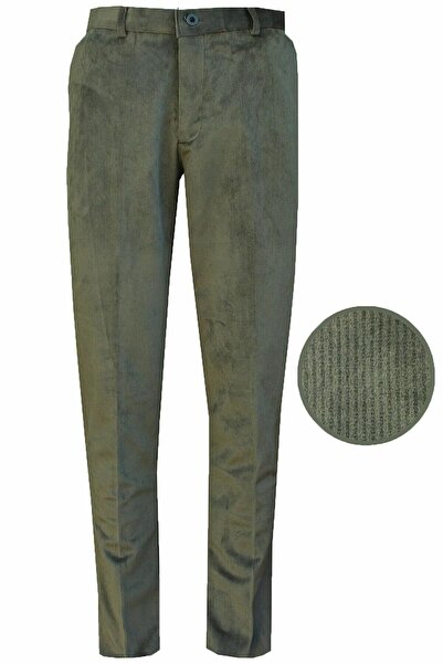 bilqasmi Men's Classic Cut Velvet Trousers Straight Leg Winter