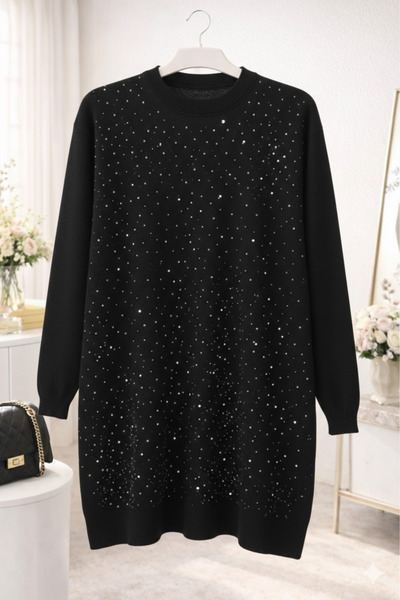 GÜL BUTİK Taşlı İnce Triko Tunik