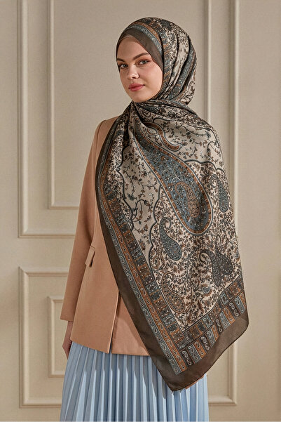 SilkTouch Vizon Saray Motifi Desen Floş Hint İpeği