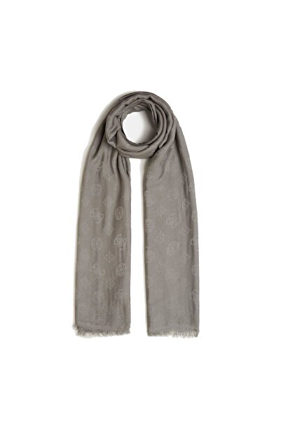Guess Eșarfă textilă Ninette Jacquard, gri, 8 x 180, pentru femei