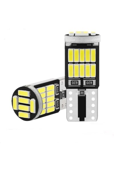BZRSH Σετ 2 λαμπτήρων LED αυτοκινήτου T10 W5W, 12V, 26 LED SMD 4014, Λευκό φως