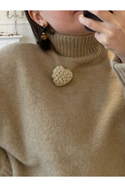 YAKA ART Kalp Demeti Porselen Broş - Rozet - Pin