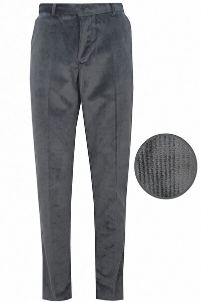 bilqasmi Men's Classic Cut Velvet Trousers Straight Leg Winter