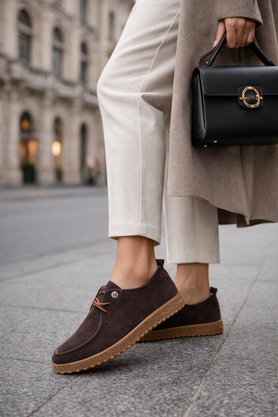 Gold Step Kadın Süet Şık Günlük Ayakkabı