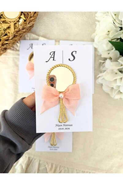 Bianı Tasarım Söz, Nişan, Düğün, Nikah, Kına Fiyonk Detay Ayna Hediyelik 10 Adet