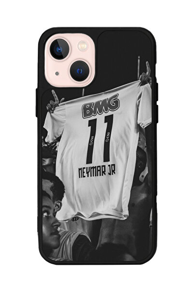 SCALETA CASE iPhone 13 Uyumlu Neymar JR Tasarımlı Glossy Mat Siyah Silikon Te...