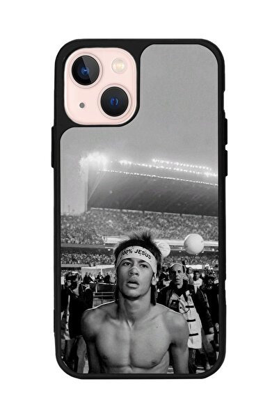 SCALETA CASE iPhone 13 Uyumlu Neymar JR Tasarımlı Glossy Mat Siyah Silikon Te...