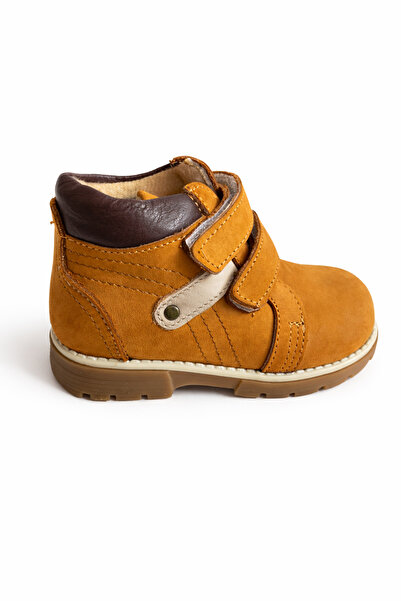 WSTARK حذاء للأطفال من الجلد الطبيعي بنعل مطاطي تشريحي وبطانة دافئة من الداخل