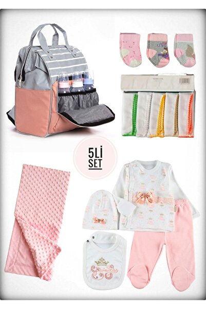 Avşar Baby 5'Li Bebek Doğum Seti (Anne Bebek Çantası Zıbın Takımı Nohut Batta...