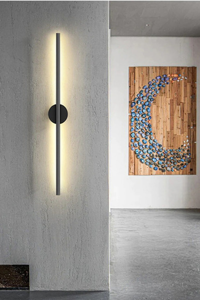 led marketim Modern Çubuk Ortadan Yuvarlak LED Duvar Apliği 50cm Günışığı