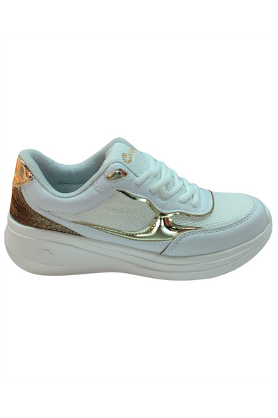 Ay Ayakkabım Crm2007 Women's White-Gold (36-40) Casual Sports Shoes