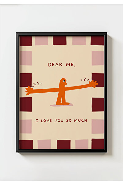 MIOVI WORKS Dear Me | Siyah Çerçeveli Modern Minimal Motivasyon & Tipografik ...