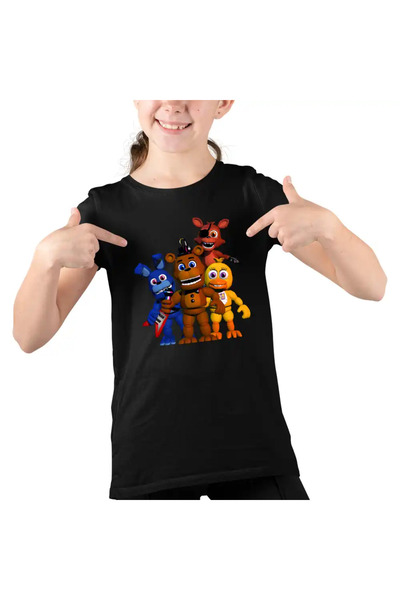 OEM Tricou Copii Fete FNAF All Team Five Nights at Freddy Horror Halloween