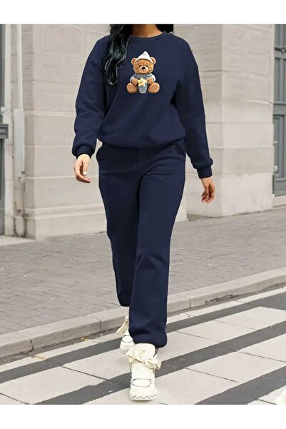 tkn your style Women's Top and Bottom Set Starry Teddy Bear Fashionable Trend...