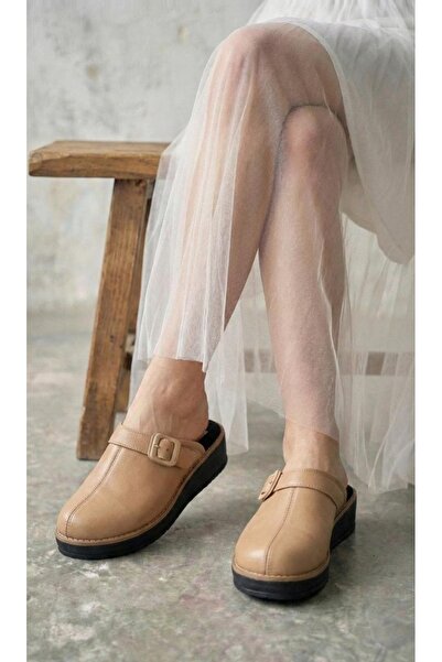 Modanizm Basil Brown Wedge Heeled Slippers