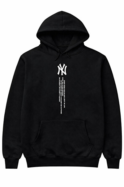 FULL TOLERANCE سويت شيرت بقلنسوة مطبوع عليه نيو يورك عموديًا من مادة قطنية لل...