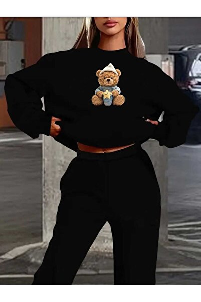 tkn your style Women's Top and Bottom Set Starry Teddy Bear Fashionable Trend...