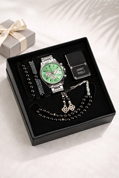 wesscollection Erkek Kol Saati Çakmak Tesbih ve Bileklik Seti