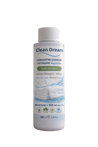 Clean Dream Beyazlar İçin Konsantre Çamaşır Deterjanı 100 ml (1 Litre Hazırla...