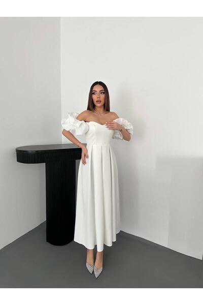 Ekim Store Madonna Collar Flounce Sleeve Dress