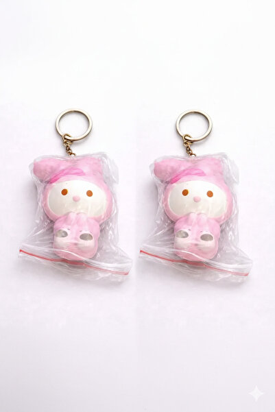 Srctech Set de 2 brelocuri moi cu figurine roz Kuromi Sukuşi