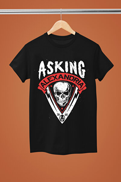 MAGORS Tricou rock cu mânecă scurtă, din bumbac imprimat, model standard, ASK...