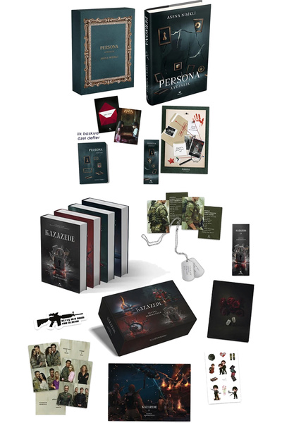 Pukka yayınları Persona 2 Aydınlık Kutulu Ciltli ve Kazazede 4lü Set Askeri K...