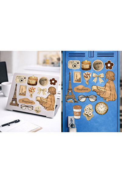 Limitless Design مجموعة ملصقات كوزي بيج |   ملصق باريس وكوفي إستيتيك مقاس 22×...