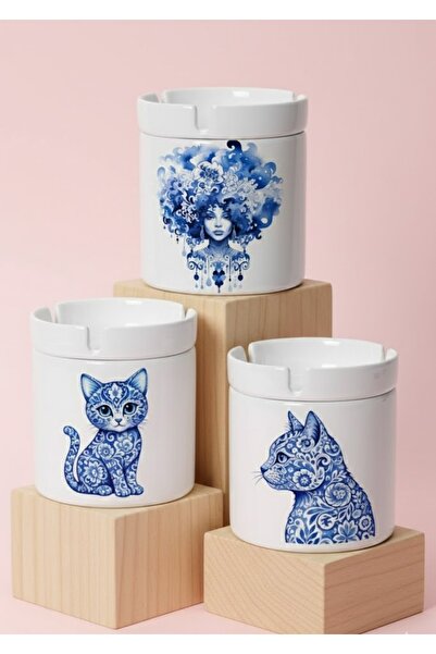 sartre art Set de scrumiere din pisică piese Çini Nostalji – Yavru, Profil și...