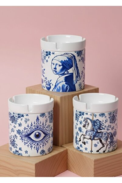 sartre art İnci Küpelikabı Nazar Rüyası Σετ 3 τεμαχίων από τασάκια χωρίς άρωμ...