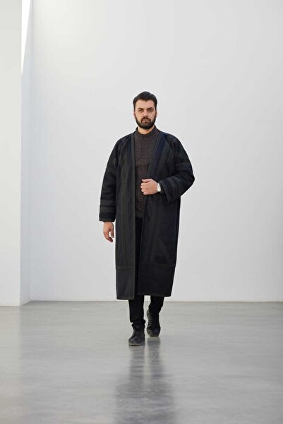 bilqasmi Erkek Uzun Klasik Kürk Palto Görünümlü Kışlık Dış Giyim Unisex