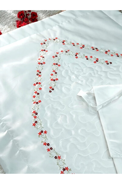 BAŞ TASARIM Piti Çiçek İşlemeli Umre Seti